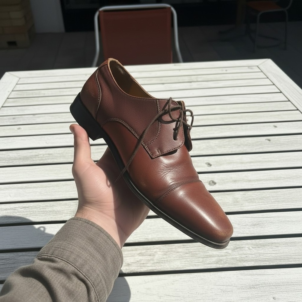 Florsheim Mens Brown Leather Cap Toe Oxford Dress Shoes 11924-221 Size 10.5M